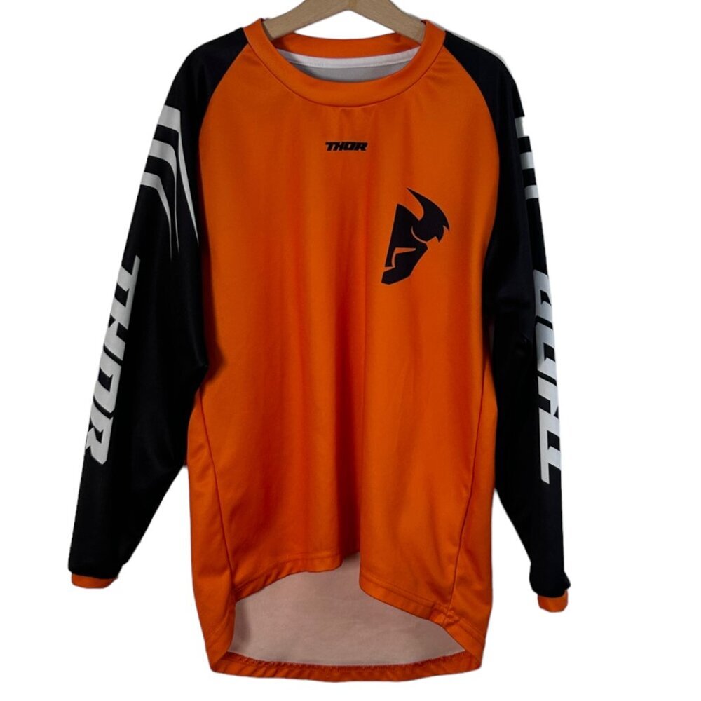 Thor Moto Riding Gear Jersey Youth Medium Orange and Black Long Sleeve Logo